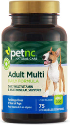 Petnc Senior Multi Chewables (60 unidades), Multivitamínico diario para perros senior, con zinc, magnesio, hierro y más, para la salud general, perros maduros, sabor a hígado