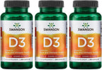 Swanson Vitamina D3 2000 IU - 250 Cápsulas (Pack de 3)