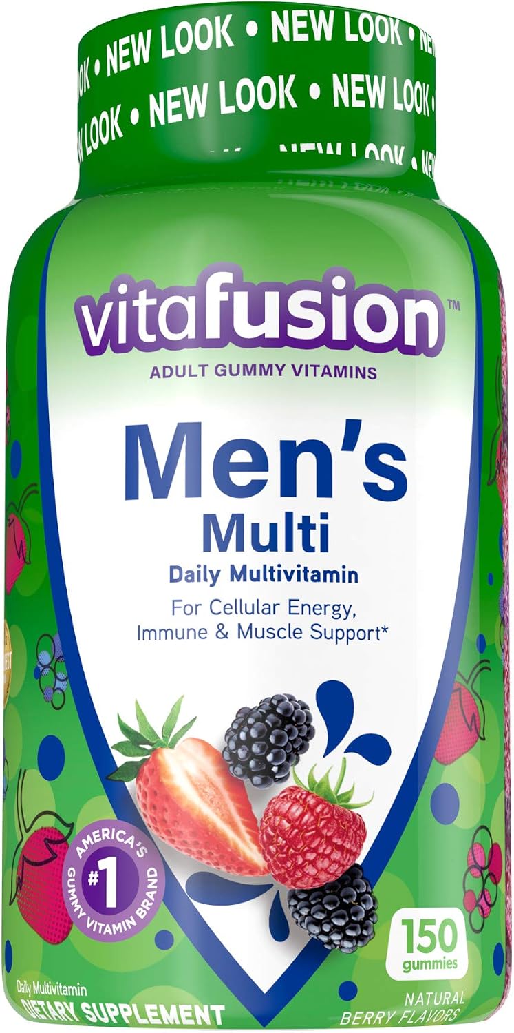 Vitafusion Gominolas Multivitamínicas para Hombres, Sabor a Bayas, 150 unidades
