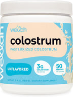 Wellah Colostrum Sabor Mocha Latte (50 raciones) - Endulzado con Stevia, 3g de Calostro por Ración, Complemento Alimenticio
