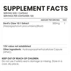 Cápsulas de Extracto de Garra del Diablo 500 mg | Suplemento Herbal Vegano | 120 Cápsulas Vegetales
