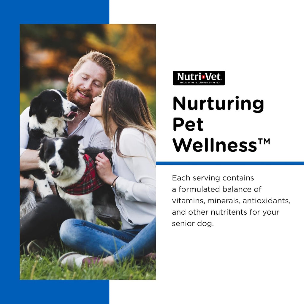 Nutri-Vet Senior-Vite Multivitamínico Masticable para Perros Mayores, 120 comprimidos
