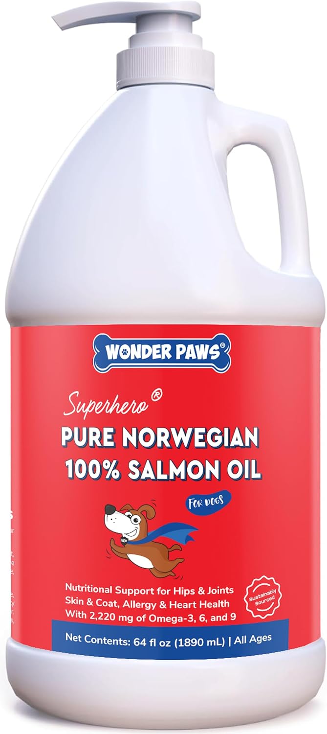 Aceite de Salmón Premium para Perros - Omega 3 EPA y DHA - 128 oz Líquido