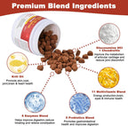 PICPOW Multivitamínico masticable para perros con glucosamina, condroitina, enzimas digestivas y probióticos, 120 comprimidos