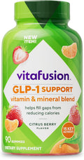 vitafusion GLP-1 Support Multivitamínico, Mezcla de Vitaminas y Minerales, 15 Nutrientes Esenciales, Sabor Cítricos y Bayas, 90 Gominolas, 45 Días