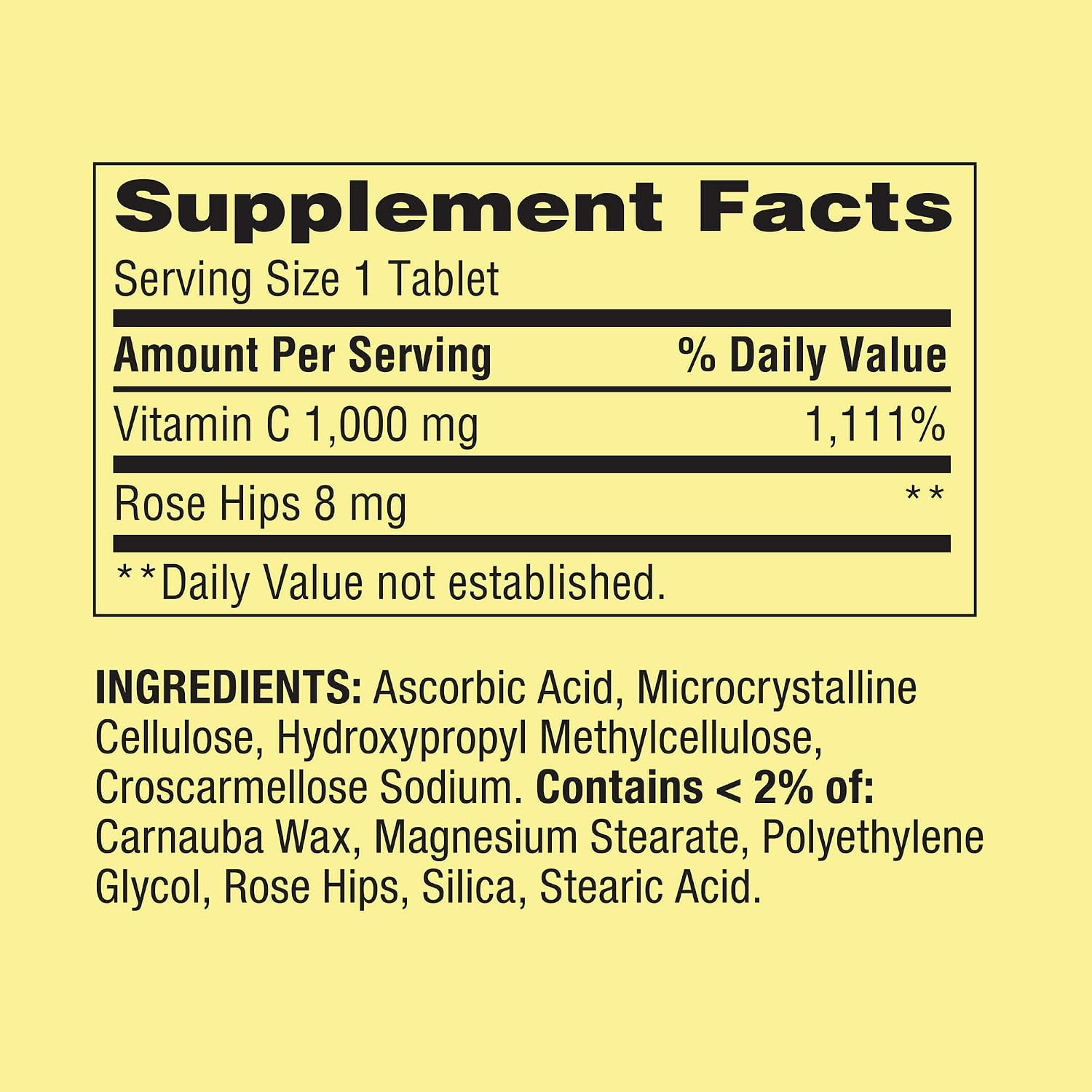 Vitamina C 1000 mg Comprimidos con Escaramujo, 500 comprimidos