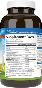 Carlson Solar D Gems - Vitamina D3 y Omega-3, 6000 IU (150 mcg) de D3 + 115 mg de EPA y DHA, 360 perlas blandas de sabor limón