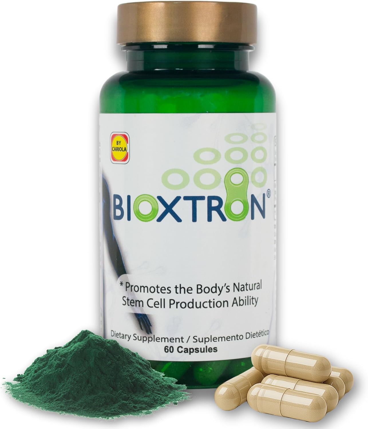Bioxtron Cápsulas de Suplemento Natural con Alga Verde Azul y Espirulina - 60 Cápsulas