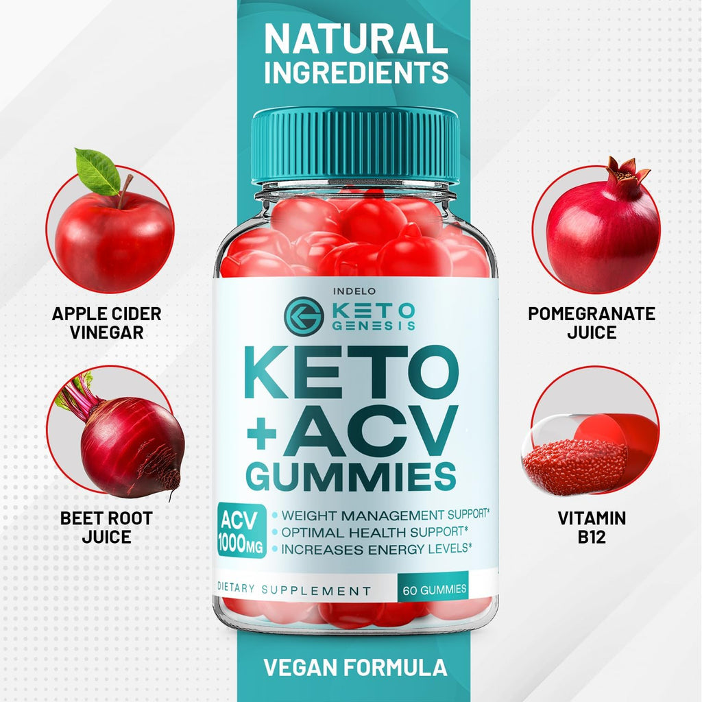 Indelo Keto Genesis ACV Gummies 1000mg - 60 Gominolas