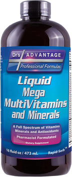 Liquid Mega MultiVitamins & Minerals - Multivitamínico y Mineral Líquido - 16 oz (473 ml) - Drs Advantage
