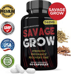 Savage Grow 742MG Fórmula Avanzada para la Salud Masculina - 60 Cápsulas
