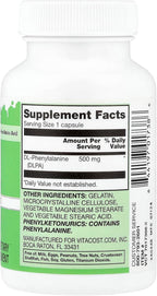 Vitacost DLPA, 500 mg, 60 Cápsulas - DL-Fenilalanina