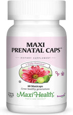 Maxi Health Vitaminas Prenatales – Multivitamínico Completo para el Embarazo con Ácido Fólico, Hierro, Vitamina D3, B12, Zinc y Biotina – 120 Cápsulas