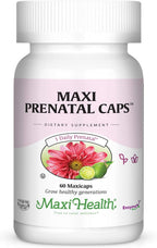 Vitaminas Prenatales Maxi Health - One a Day - Multivitamínico para el Embarazo con Ácido Fólico, Hierro, Vitamina D3, B12, Zinc y Biotina – 60 Cápsulas