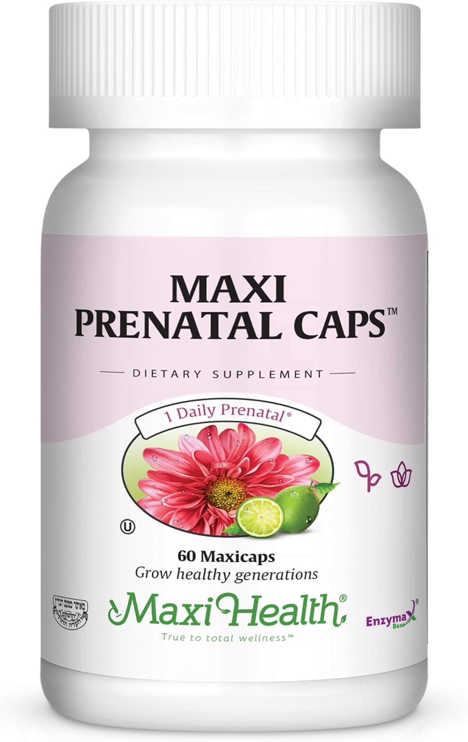 Vitaminas Prenatales Maxi Health - One a Day - Multivitamínico para el Embarazo con Ácido Fólico, Hierro, Vitamina D3, B12, Zinc y Biotina – 60 Cápsulas