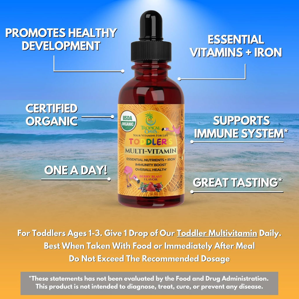 Tropical Oasis Multivitamínico Orgánico Líquido para Niños con Hierro (59 ml)