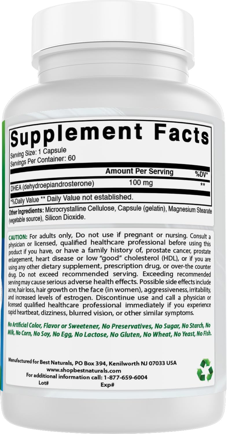 Best Naturals DHEA 100 mg - 60 Cápsulas