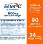 Ester-C Vitamina C, 1000 mg, 90 Comprimidos Recubiertos