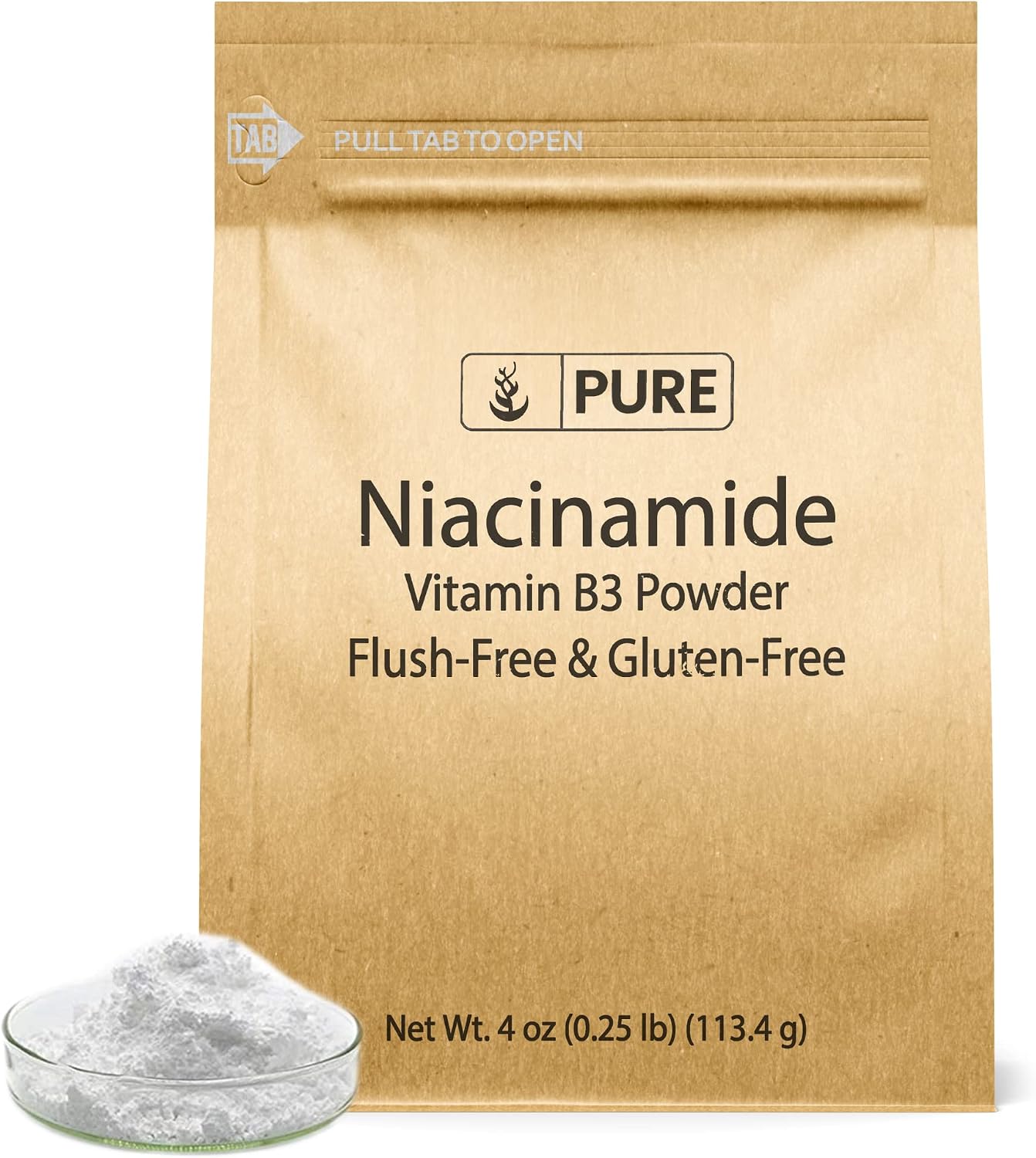 Pure Original Ingredients Niacinamida en Polvo (454g) - Vitamina B3 Sin Enrojecimiento, Sin Gluten