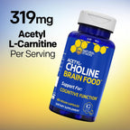 Acetylcholine Brain Food – Suplemento Cognitivo con Alpha GPC y Acetil L-Carnitina – 60 Cápsulas