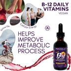 Bricker Labs B12 Blast Metilcobalamina 1000mcg - Suplemento Líquido Sublingual de Vitamina B12, Vegano, 59 Dosis