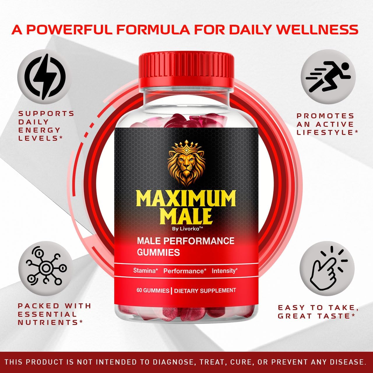 Maximum Male Gummies (3 Pack) - 180 Gomitas para 3 Meses