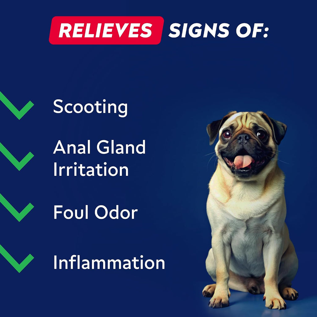 STRELLALAB Anal Gland Support Chews - Suplemento Digestivo con Fibra y Prebióticos para Perros, 120 masticables