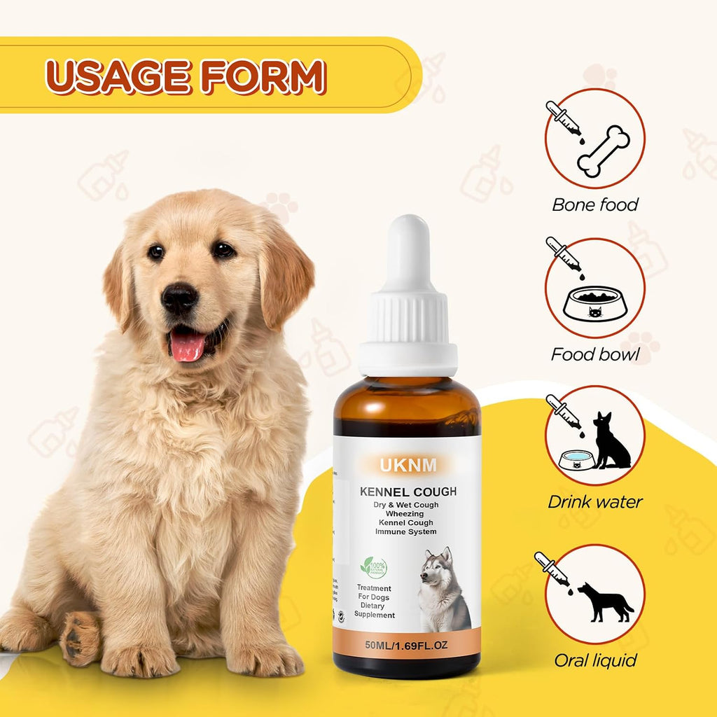 Kennel Cough Treatment - Gotas para la tos de las perreras para perros, suplemento natural UKNM