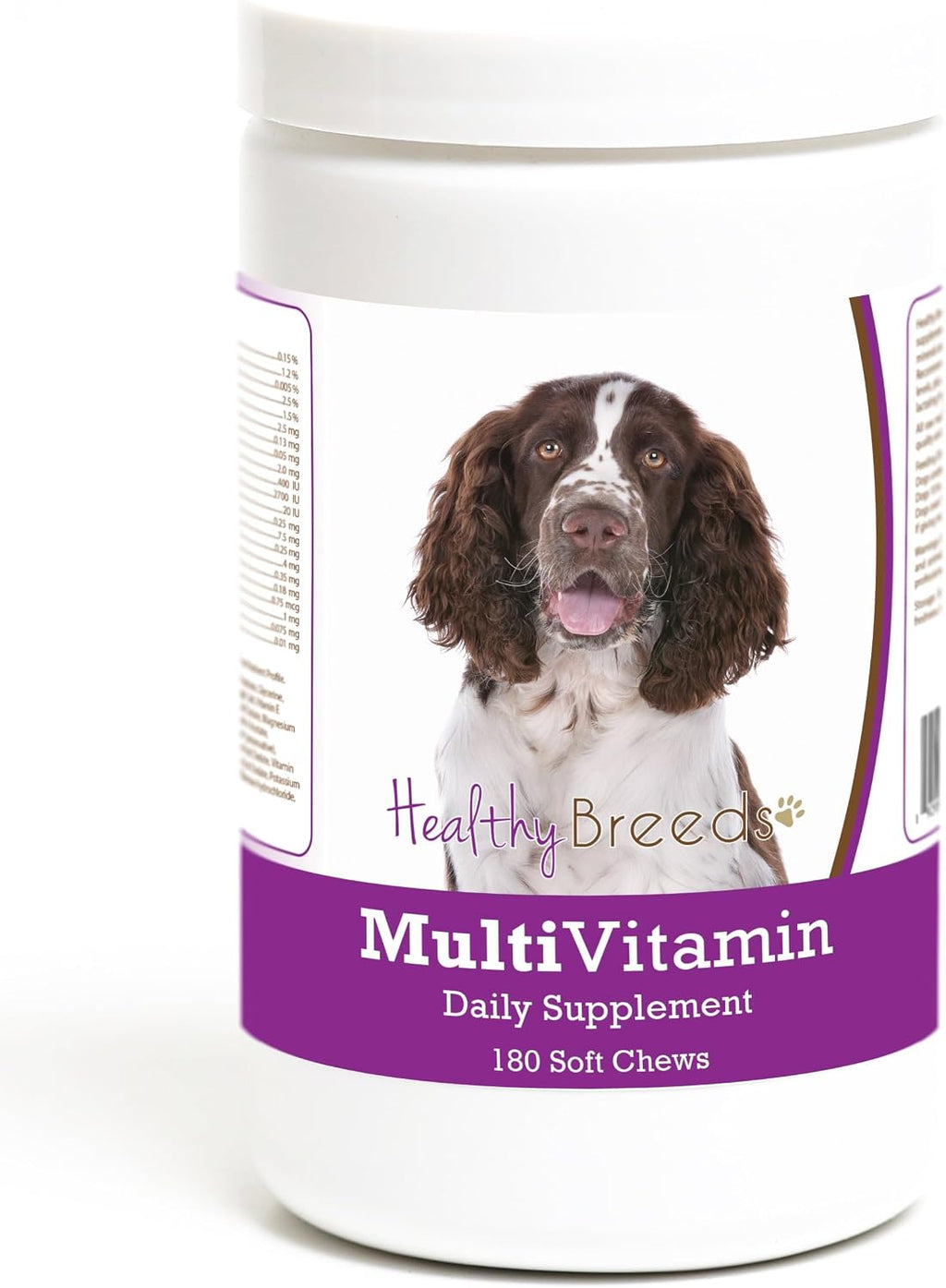 Healthy Breeds Multivitamínico en Masticables Suaves para Perros Raza Springer Spaniel Inglés, 180 unidades