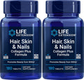 Life Extension Hair, Skin & Nails Collagen Plus Formula, 180 Comprimidos (Pack de 2)