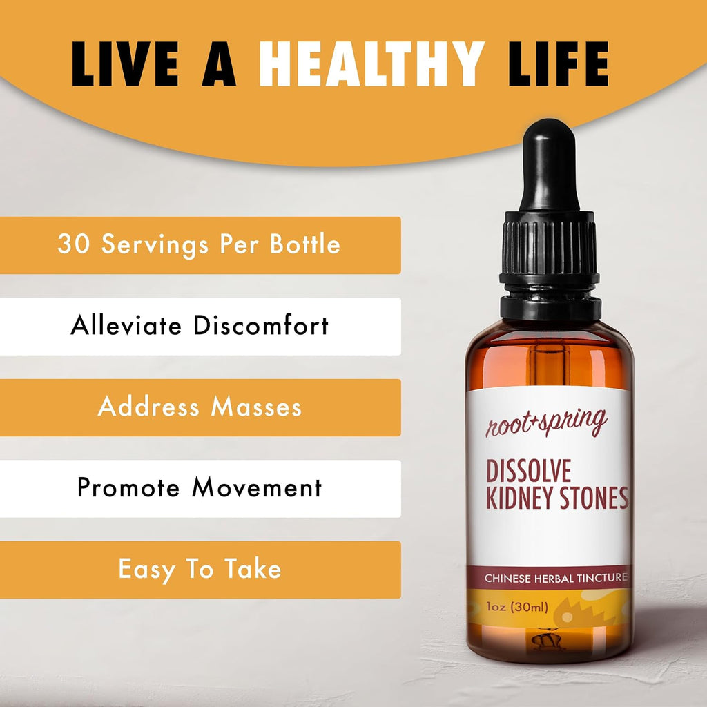 root + spring Extracto Líquido Disolver Cálculos Renales – Tintura Herbal Shi Lin Concentrado con Gotero, Fórmula TCM Natural 1 oz