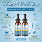 Lukaree Extracto Líquido de Graviola y Musgo Marino con Vitamina C y Zinc – 2 Envases (60 ml), Sabor Piña