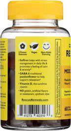 Bach Rescue Plus Gominolas para el Estado de Ánimo y el Estrés con Pasiflora, GABA, Azafrán y Vitamina D, 60 Unidades
