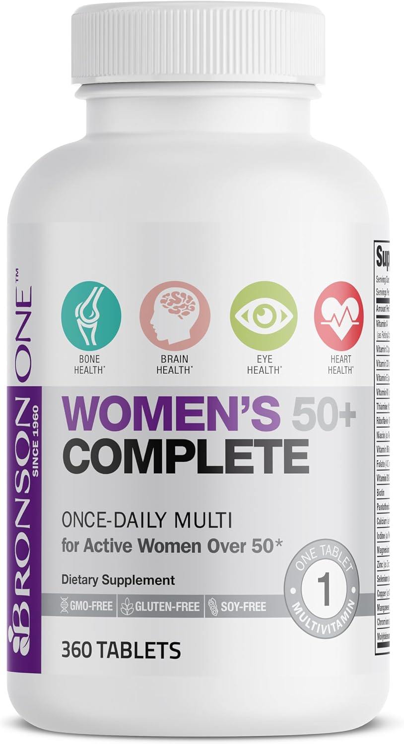 Bronson ONE Diario Multivitamínico y Multimineral Completo para Mujeres 50+, 360 Comprimidos