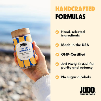JUGO Focus + Superfoods Gominolas de Ashwagandha con Vitamina D3 y Mezcla de Superfrutas – Image 4