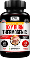Kaya Naturals Oxy Burn - Fórmula Termogénica Herbal para un Estilo de Vida Activo – No-GMO y Sin Gluten – 30 Comprimidos