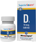 Superior Source Vitamina D3 400 UI - 100 Comprimidos Sublinguales