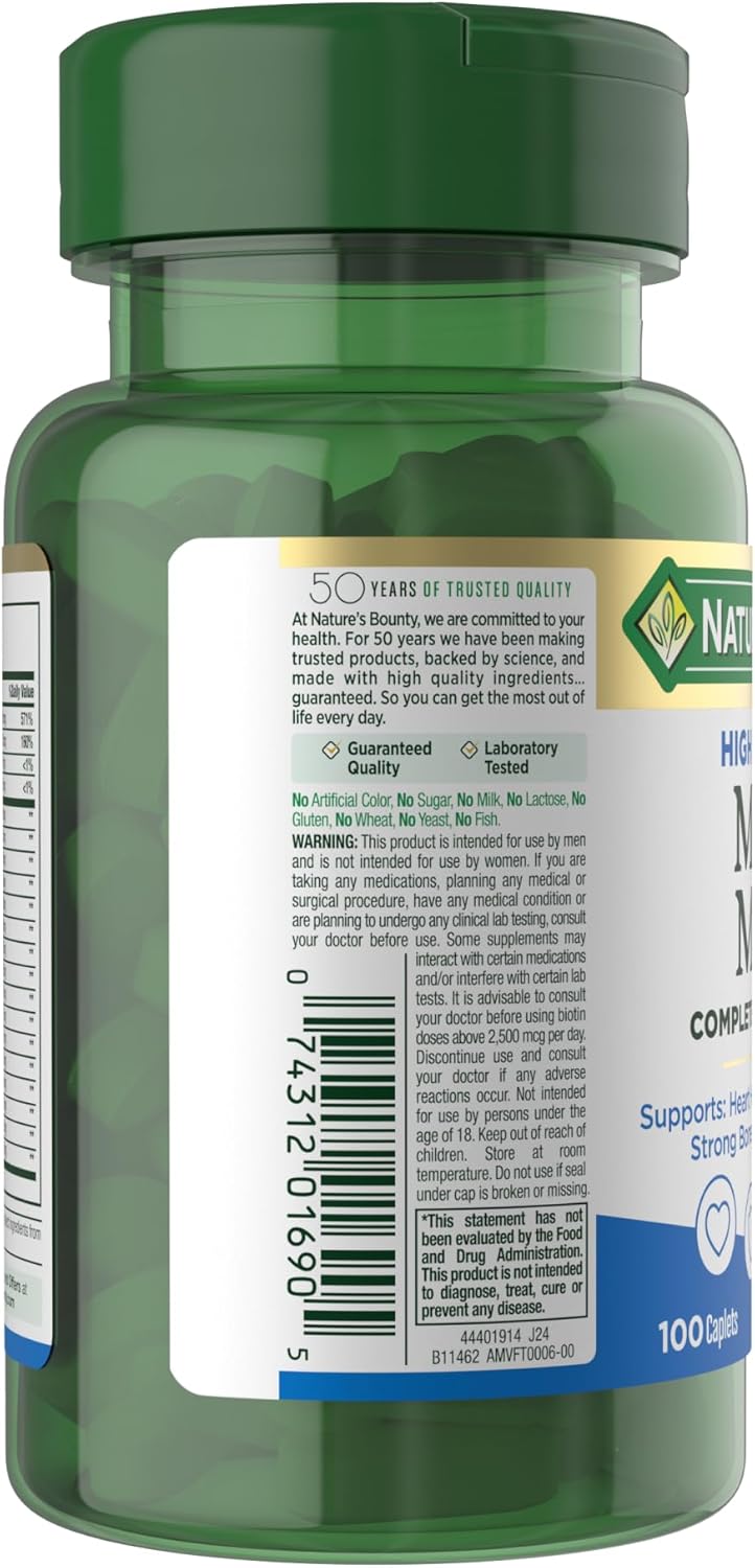 Nature's Bounty Multivitamínico Completo para Hombres de Alta Potencia, 100 Cápsulas