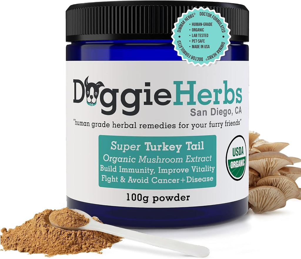 Doggie Herbs Extracto de Cola de Pavo de Alta Potencia - 55% Betaglucanos - 100g