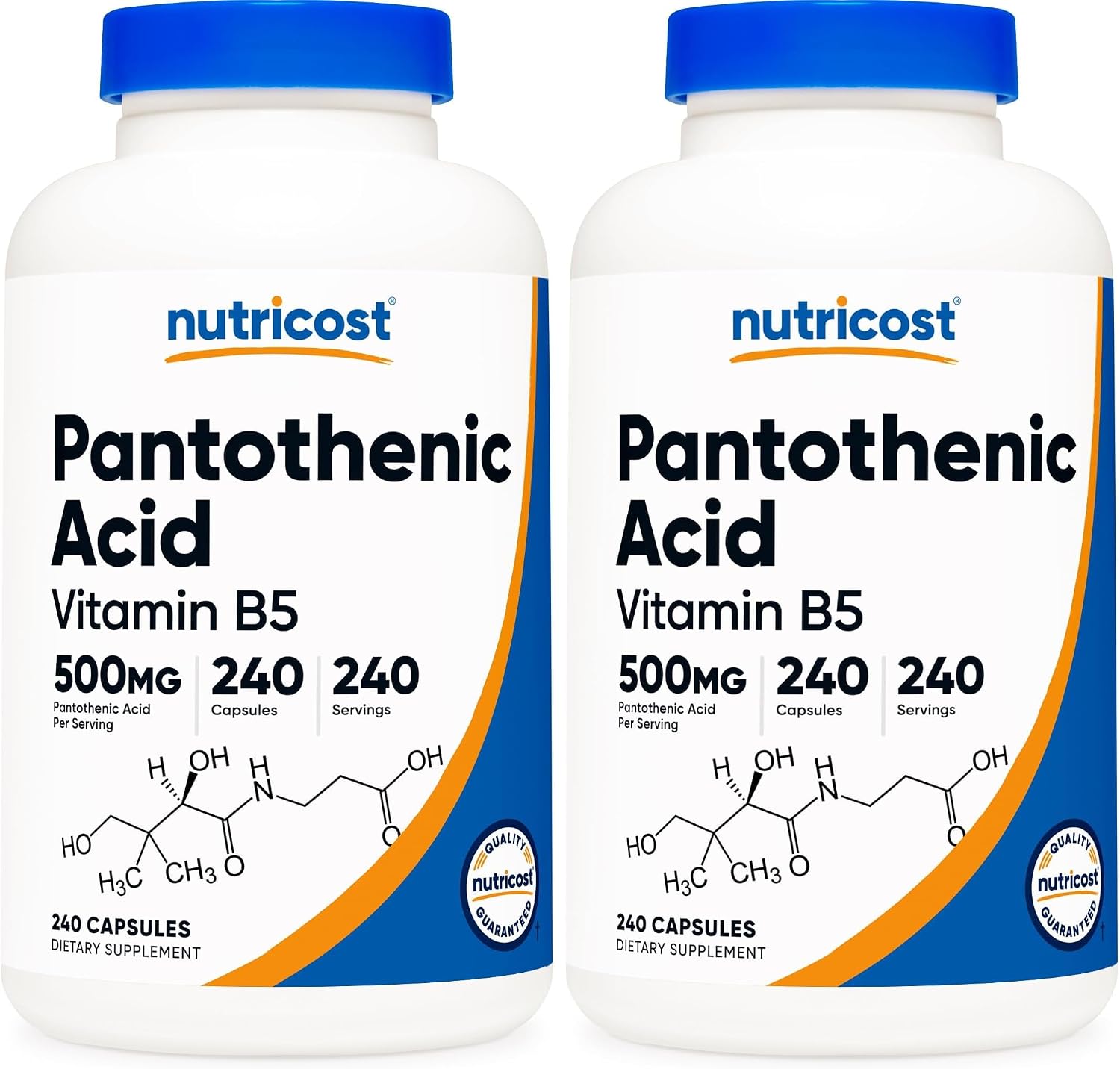 Nutricost Pantothenic Acid 500mg - 240 Capsules (3-Pack)