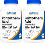 Nutricost Pantothenic Acid (Vitamin B5) 500 mg, 240 Capsules