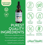 Maxi Health Complex B Líquido – 9 Vitaminas B Esenciales con B1, B6, B12 (Metilcobalamina) – Sabor Frambuesa, 59 ml