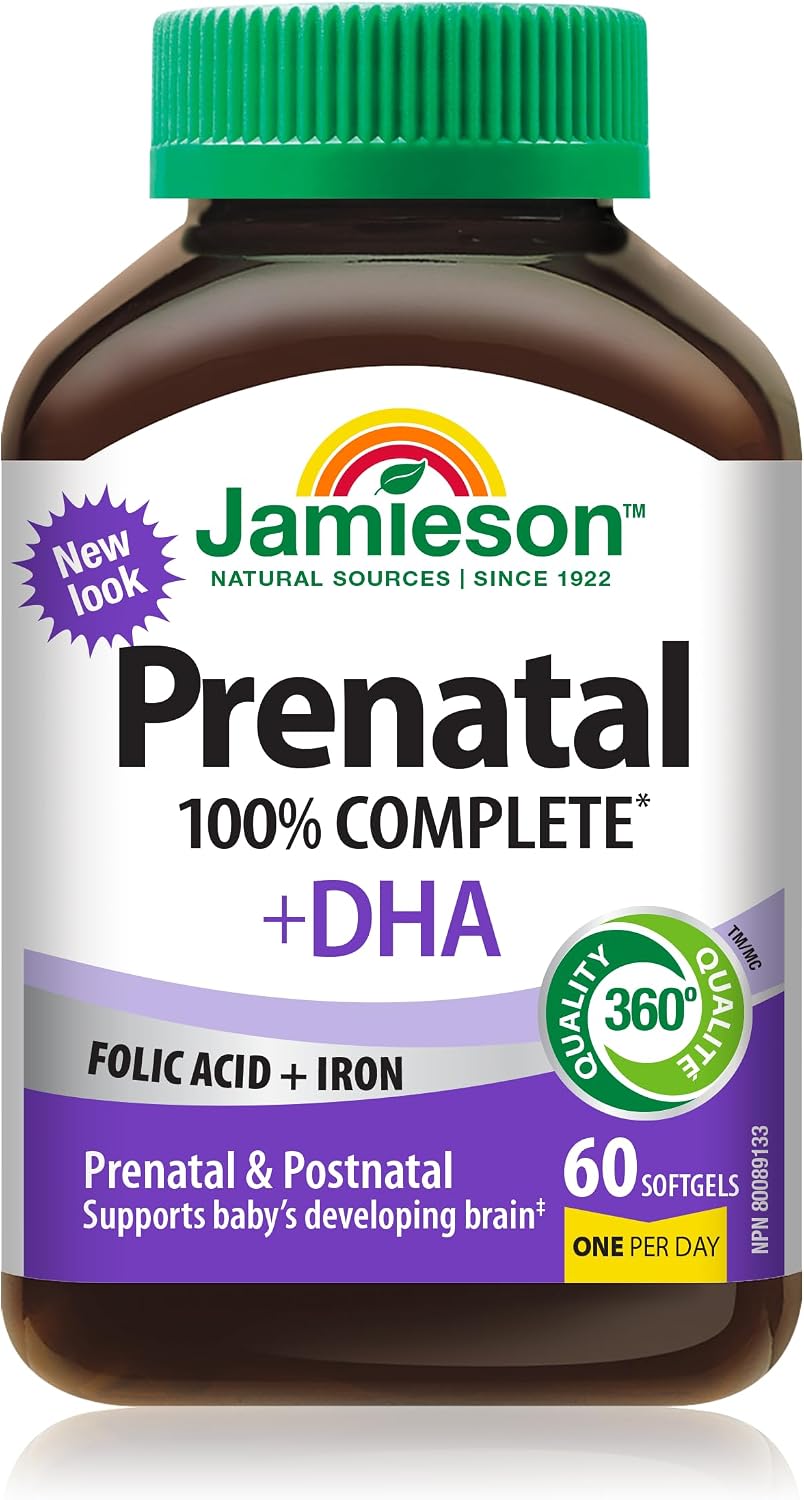 Jamieson PRENATAL Complejo multivitamínico con DHA - 60 Cápsulas blandas