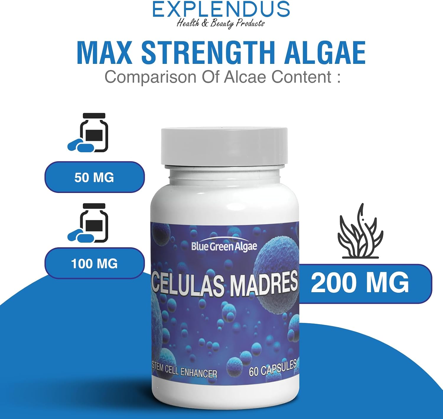 Celulas Madres – Suplemento de Células Madre para Anti-Envejecimiento y Longevidad, Sin OGM, Sin Gluten, Cápsulas Vegetarianas, 60 Cápsulas (Pack de 4)