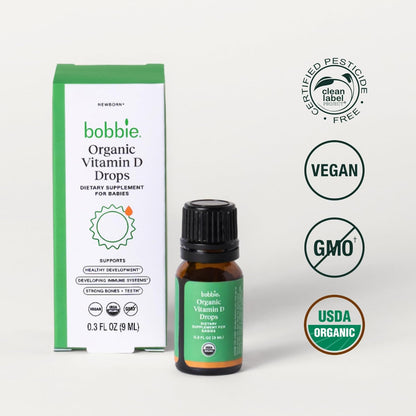 Bobbie Gotas de Vitamina D Orgánicas para Bebés - 400 UI, 0.3 fl oz – Image 2