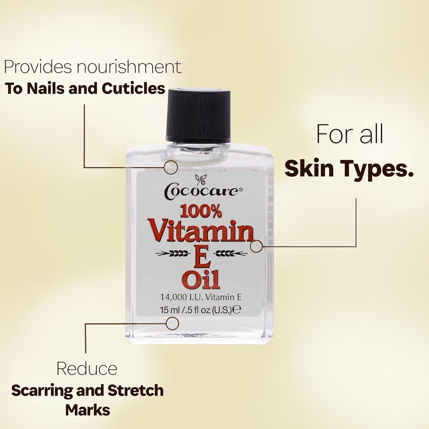 COCOCARE Vitamin E Oil - 14000 IU - Antioxidant - Repair Skin - 0.5 fl oz (Pack of 2)