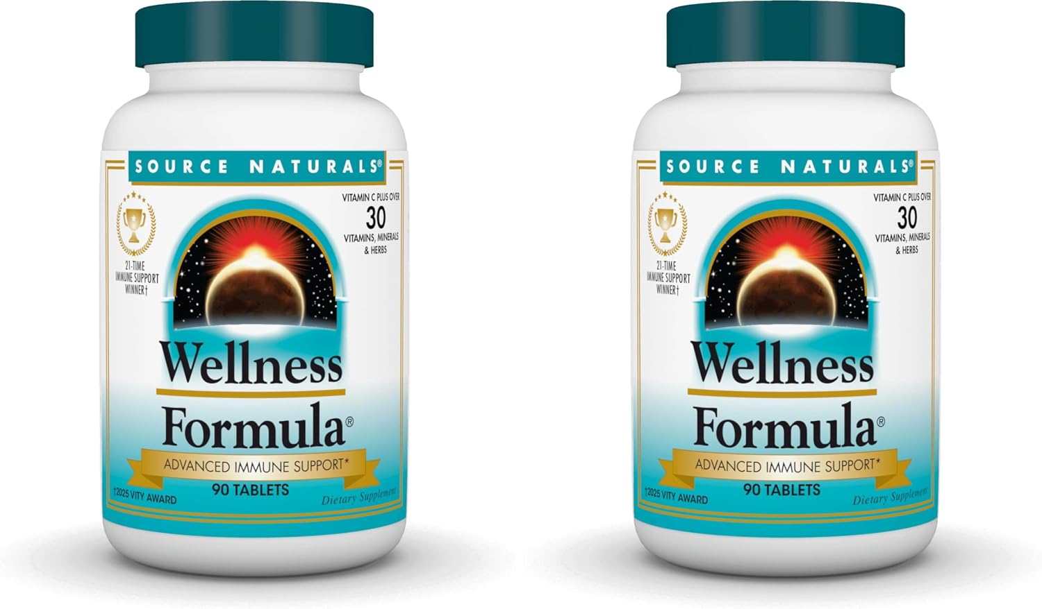 Source Naturals Wellness Formula - Complejo Multivitamínico y Defensa Herbal, 90 Comprimidos