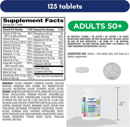 Equate Adulto 50+ Multivitamínico – Vitaminas del grupo B (B1, B2, B3, B5, B6, B7, B9, B12): implicadas en el – Image 6