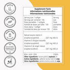 Supersmart Natural E 400 (D-Alfa Tocoferol) 1200 UI al día - Suplemento de Vitamina E de Alta Absorción | No OGM - 100 Cápsulas Blandas