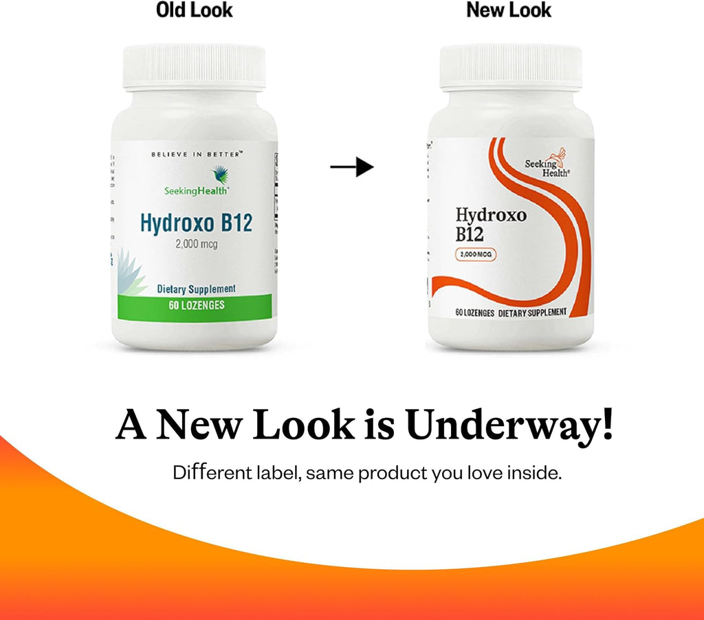 Seeking Health Hydroxo B12 - Vitamina B12 2000 mcg, 60 Pastillas para Apoyo Energético y de Metilación